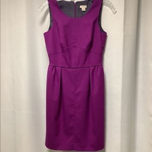 J Crew sz 0 lined purple dress w/pockets
